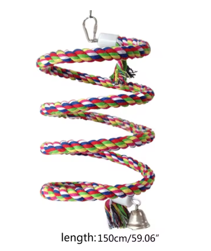 Bird Spiral-Rope with Bells & Beads