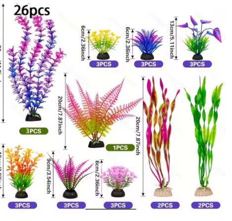 Artificial Aquarium Plant Decorations Set