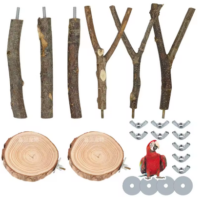 Natural Wood Perch Set – Multi-Size Bird Perches