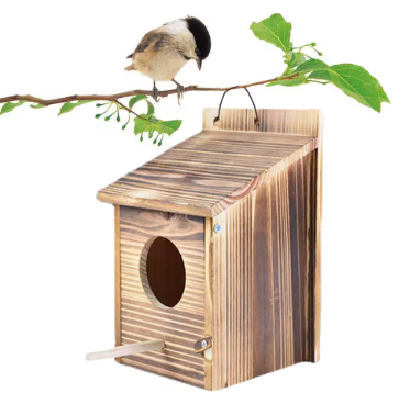 Cozy Bird Nesting Box – Natural Wooden Hideout