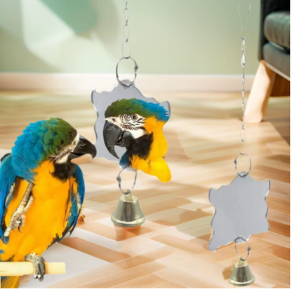 Bird Mirror Toy with Bell – Cage Entertainment Accessory