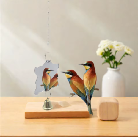 Bird Mirror Toy with Bell – Cage Entertainment Accessory