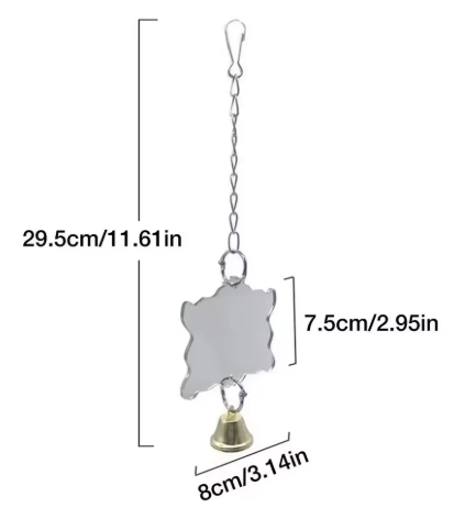 Bird Mirror Toy with Bell – Cage Entertainment Accessory