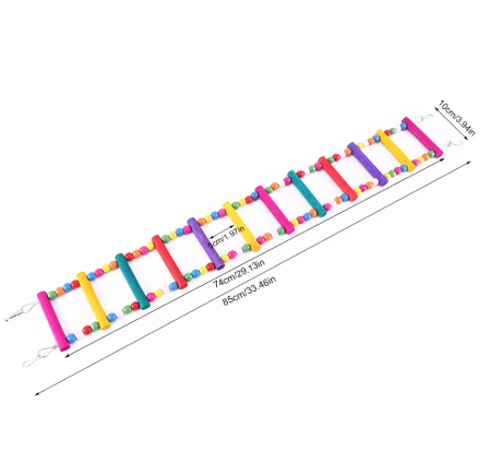 Colorful Bird Ladder Toy – Wooden Rungs & Rope
