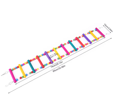 Colorful Bird Ladder Toy – Wooden Rungs & Rope