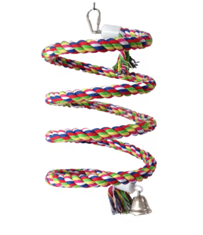 Bird Spiral-Rope with Bells & Beads