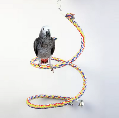 Bird Spiral-Rope with Bells & Beads