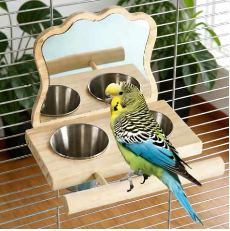 Bird Feeding Station – Multi-Bowl Wooden Frame