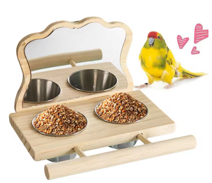 Bird Feeding Station – Multi-Bowl Wooden Frame