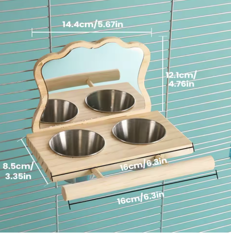Bird Feeding Station – Multi-Bowl Wooden Frame