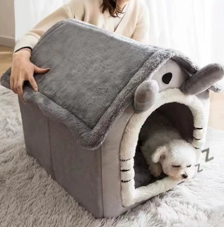 Cat & Dog House Style Bed -  Removable Washable