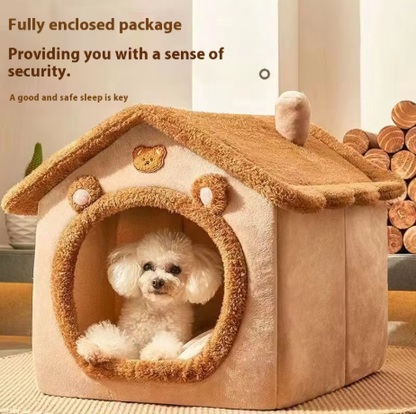 Cat & Dog House Style Bed -  Removable Washable