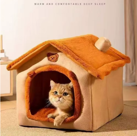 Cat & Dog House Style Bed -  Removable Washable