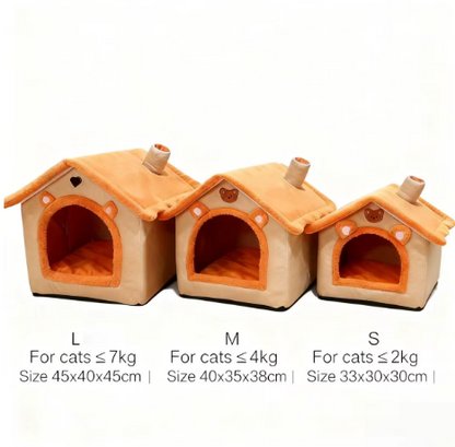 Cat & Dog House Style Bed -  Removable Washable